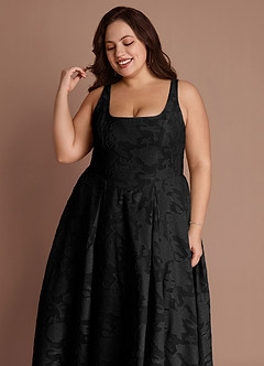 Amalie Black A-line Midi Dress image11