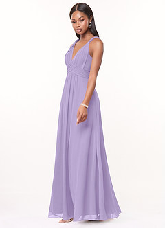 Azazie Maren Bridesmaid Dresses Lilac A-Line Pleated Chiffon Dress image3