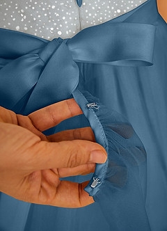 Azazie Tay Flower Girl Dresses Bermuda A-Line Sequins Tulle Dress image4