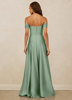 Christian Siriano Bridal for Azazie 1002 Bridesmaid Dresses Matcha A-Line Off the Shoulder Stretch Satin Convertible Dress image6