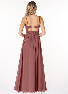 Azazie Yanelie Bridesmaid Dresses Desert Rose A-Line Scoop Pleated Chiffon Dress image4