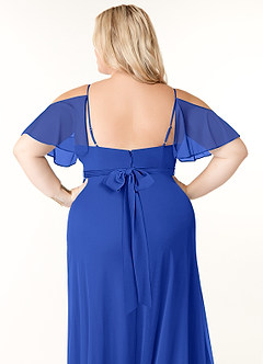 Azazie Fiena Final Sale Desert Rose A-Line V-neck Ruched Mesh Dress image9