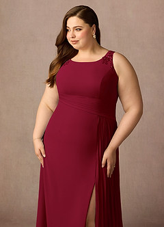 Azazie Galvan Mother of the Bride Dresses Burgundy A-Line Sequins Chiffon Dress image13
