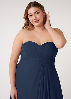Azazie Arabella Allure Bridesmaid Dresses Dark Navy A-Line Sweetheart Neckline Chiffon Convertible Dress image18
