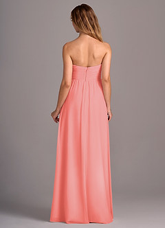 Azazie Joni Bridesmaid Dresses Coral A-Line Strapless Chiffon Convertible Dress image5