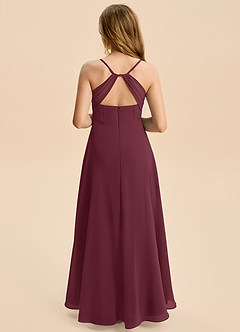 Azazie Gia Junior Cabernet A-Line Pleated Chiffon Dress image2