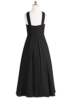 Azazie Kaleigh Junior Black A-Line Pleated Chiffon Dress image7