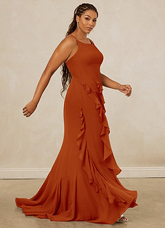 Christian Siriano Bridal for Azazie 1006 Bridesmaid Dresses Paprika Mermaid Ruched Chiffon Dress image13