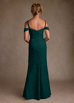 Azazie Irene Moeder van de bruid jurken A-Lijn Jurk van Bloemen Burn-out Off the Shoulder Pijnboom image4