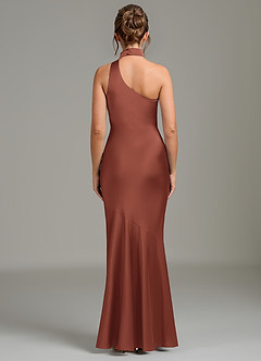 Azazie Jalissa Bridesmaid Dresses Auburn Mermaid One Shoulder Stretch Satin Dress image6