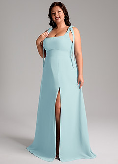 Azazie Debra Bridesmaid Dresses Sea Glass A-Line with Pockets Chiffon Convertible Dress image11