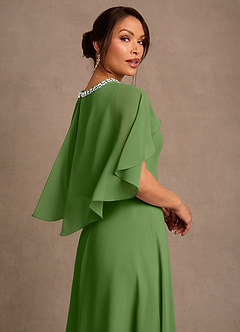 Azazie Winnifred Abiti per la Madre della Sposa Abito A-Line in Chiffon Perline Basilico image5