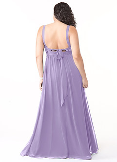 Azazie Aziza Bridesmaid Dresses Lilac A-Line V-Neck Pleated Chiffon Dress image8