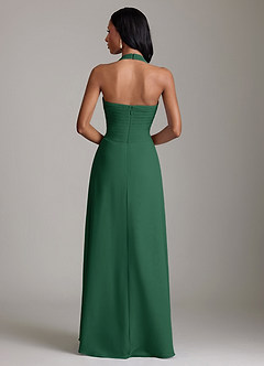 Azazie Clarisa Bridesmaid Dresses Dark Green A-Line Pleated Chiffon Dress image2