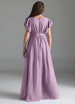 Azazie Daphne Junior Wisteria A-Line Pleated Chiffon Dress image2