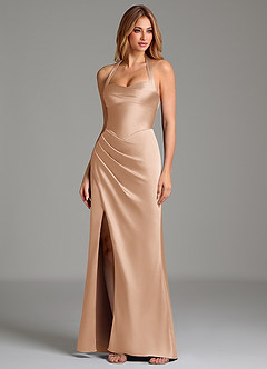 Azazie Serenity Bridesmaid Dresses English Rose Mermaid Sweetheart Neckline Stretch Satin Dress image4
