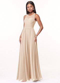 Azazie Nina Bridesmaid Dresses White Alabaster A-Line Pleated Chiffon Dress image4