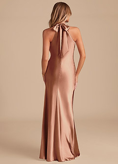 Azazie Doretta Kleider zum Anprobieren zu Hause Meerjungfrau-Linie Schleifen Metallischer Satin Kleid Espresso image6