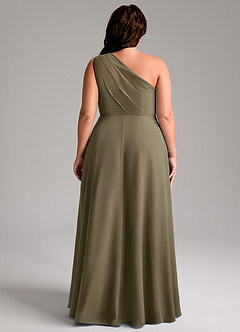 Azazie Phaedra Bridesmaid Dresses Willow Green A-Line One Shoulder Chiffon Dress image8