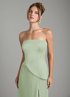 Azazie Tierney Bridesmaid Dresses Dusty Sage A-Line Strapless Chiffon Convertible Dress image3
