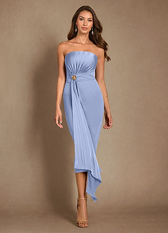 Azazie Dinanta Mother of the Bride Dresses Ice Column Pleated Chiffon Dress image2