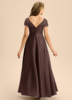 Azazie Rowena Junior Ganache A-Line Bow Stretch Satin Dress image5