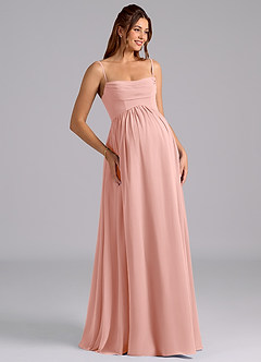 Azazie Saige Maternity Bridesmaid Dresses A-Line Pleated Chiffon Floor-Length Dress image7