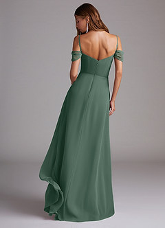 Azazie Marley Bridesmaid Dresses Sea Moss A-Line Off the Shoulder Chiffon Convertible Dress image2