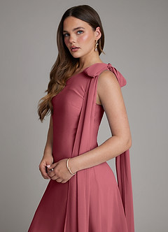 Azazie Monique Brudtärnklänningar Klänning av A-linje i Chiffong One-shoulder Merlot image5