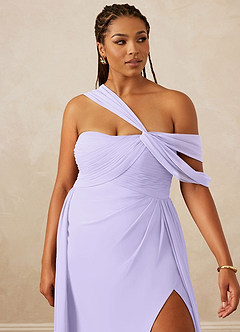 Christian Siriano Bridal for Azazie 1014 Bridesmaid Dresses Lilac A-Line Off the Shoulder Chiffon Dress image15