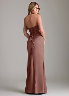 Azazie Lucille Bridesmaid Dresses Espresso Mermaid Strapless Stretch Satin Convertible Dress image2