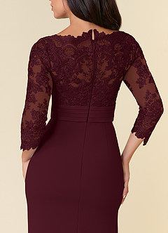 Azazie Bernadine Mother of the Bride Dresses Cabernet Sheath Lace Dress image5