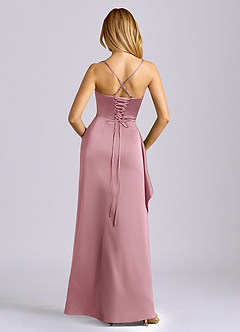 Azazie Sarai Bridesmaid Dresses Vintage Mauve Sheath Corset Stretch Satin Dress image5