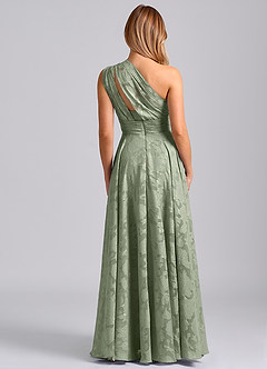 Azazie Charlize Brautjungfernkleider A-Linie One-Shoulder Blumen-Burnout Kleid Agave image2