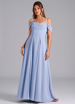 Azazie Almina Bridesmaid Dresses Ice A-Line Off the Shoulder Chiffon Convertible Dress image4