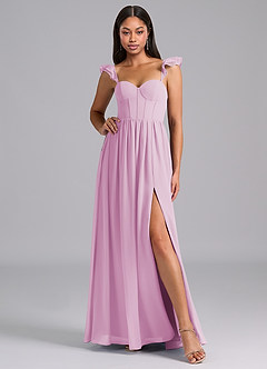 Azazie Denisse Bridesmaid Dresses Candy Pink A-Line Ruched Chiffon Dress image5