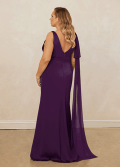 Christian Siriano Bridal for Azazie 1011 Brautjungfernkleider Meerjungfrau-Linie Schleifen Stretch-Satin Kleid Traube image12