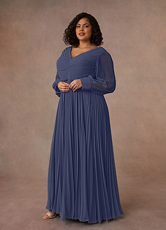 Azazie Zina Kleider für die Brautmutter A-Linie Plissee Chiffon Kleid Sturm image9