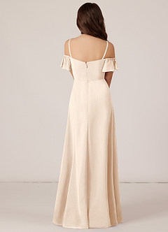 Azazie Juna Junior White Alabaster A-Line Off the Shoulder Chiffon Dress image2
