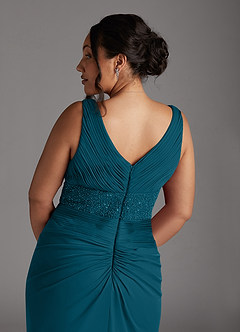 Azazie Winona Mother of the Bride Dresses Ink Blue Mermaid Sequins Mesh Dress image8
