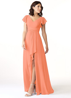 Azazie Omari Abiti da Damigella Abito A-Line in Chiffon Tramonto image4