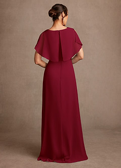 Azazie Frieda Mother of the Bride Dresses Burgundy A-Line Applique Chiffon Dress image3