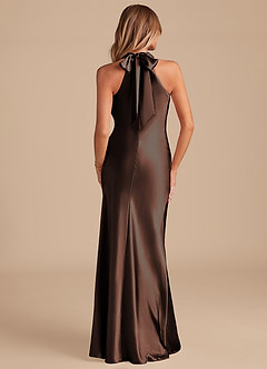 Azazie Doretta Jurken voor bruidsmeisjes Jurk van Metaalachtig Satijn met Zeemeermin Boog Ganache image6