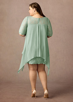 Azazie Flo Mother of the Bride Dresses Agave A-Line Lace Chiffon Dress image2
