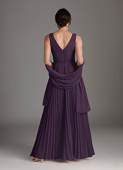 Azazie Kris Mother of the Bride Dresses Plum A-Line Sequins Chiffon Dress image4