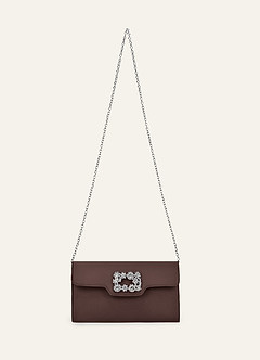 front Matchende farve stretch satin krystallås kuvert clutch