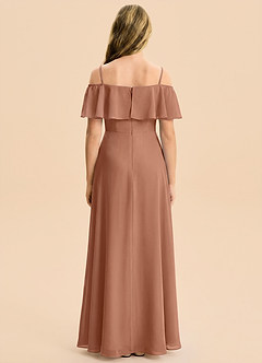 Azazie Maggie Junior Bronzer A-Line Off the Shoulder Chiffon Dress image2