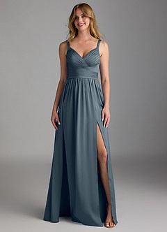 Azazie Chanel Bridesmaid Dresses Twilight A-Line Pleated Stretch Satin Dress image5
