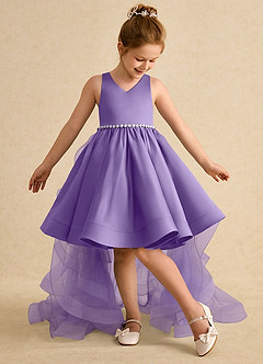 Azazie Julietta Flower Girl Dresses Tahiti Ball-Gown Convertible Tulle Dress image5