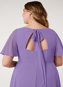 Azazie Kimber Bridesmaid Dresses Tahiti A-Line Flounce Sleeve Chiffon Dress image14